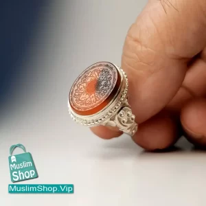 MuslimShop-Ring-Muslim-sterling-silver-gemstone-Akik-Agate-luxurious-Yemeni-Fashionable-Elegant