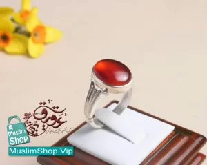 MuslimShop-Ring-Muslim-sterling-silver-gemstone-Akik-Agate-Red-Yemeni-Women-Girl-Mother-Day