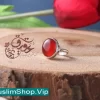 MuslimShop-Ring-Muslim-sterling-silver-gemstone-Akik-Agate-carnelian-Yemeni-Red-Woman