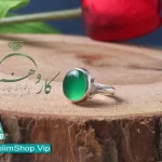 MuslimShop-Ring-Muslim-sterling-silver-gemstone-Akik-emrald-agate-Green-Woman